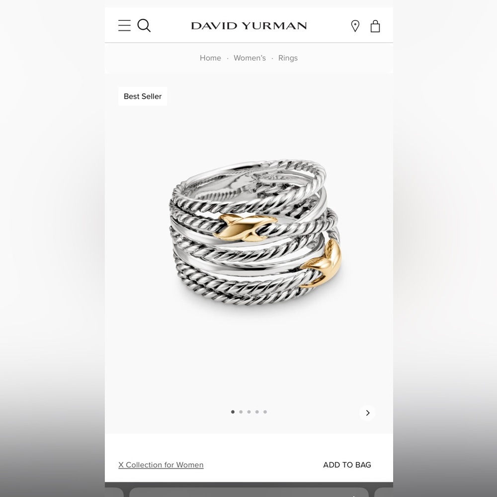 David Yurman Cable crossover ring